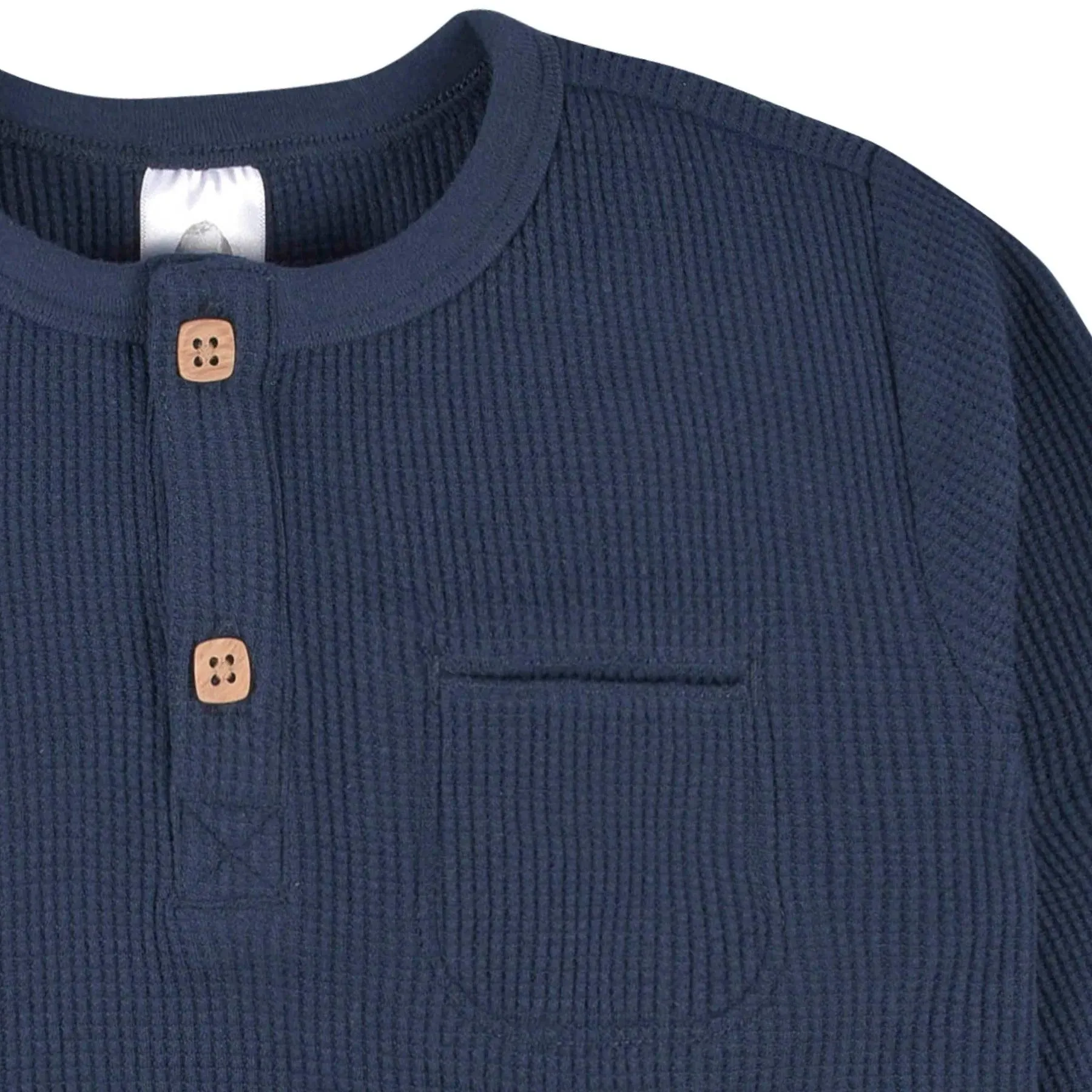 Gerber Lot de 2 Henleys en Maille Gaufrée Gris et Bleu pour Bébé Garçon (12-24 mois) Babykids Gerber