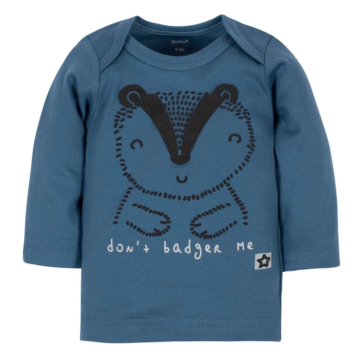 Ensemble Gerber® 3 pièces pour bébé garçon : chemise bio Badger, pantalon à pieds et bonnet Babykids Gerber