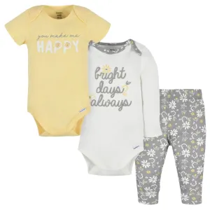 Gerber Ensemble de 3 Bodys et Culotte Happy Onesies® pour Bébé Fille Babykids Gerber
