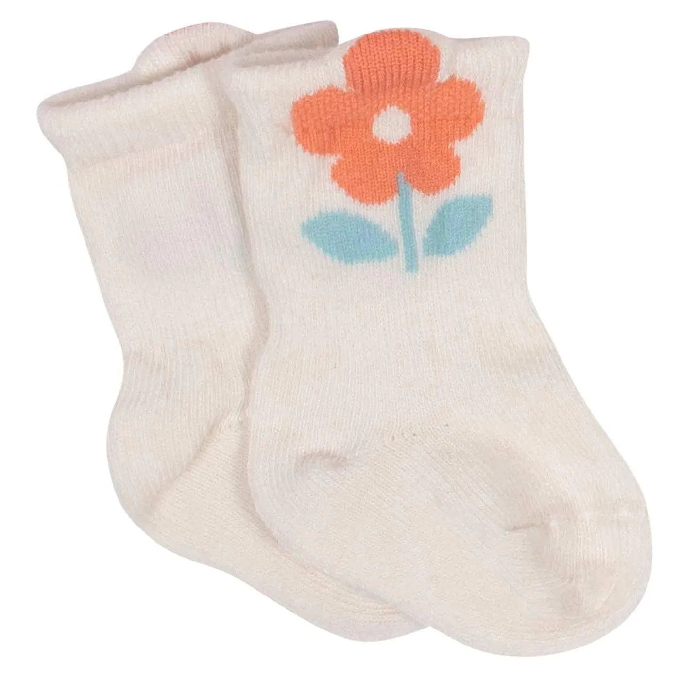 Gerber® Lot de 6 paires de chaussettes anti-dérapantes bio pour bébé fille Pot de fleurs 12M Babykids Gerber