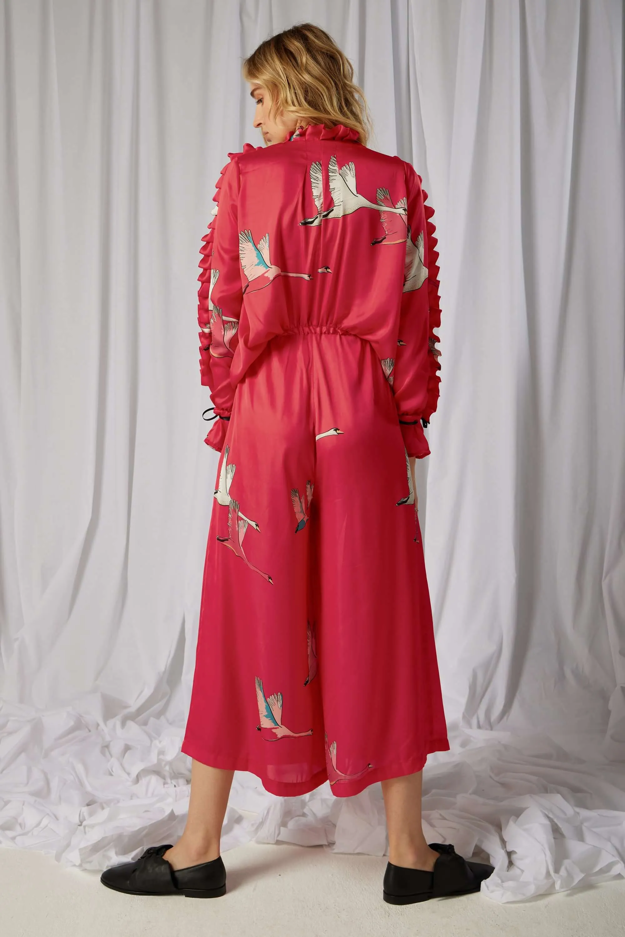 Combinaison Gil en impression cygne rose