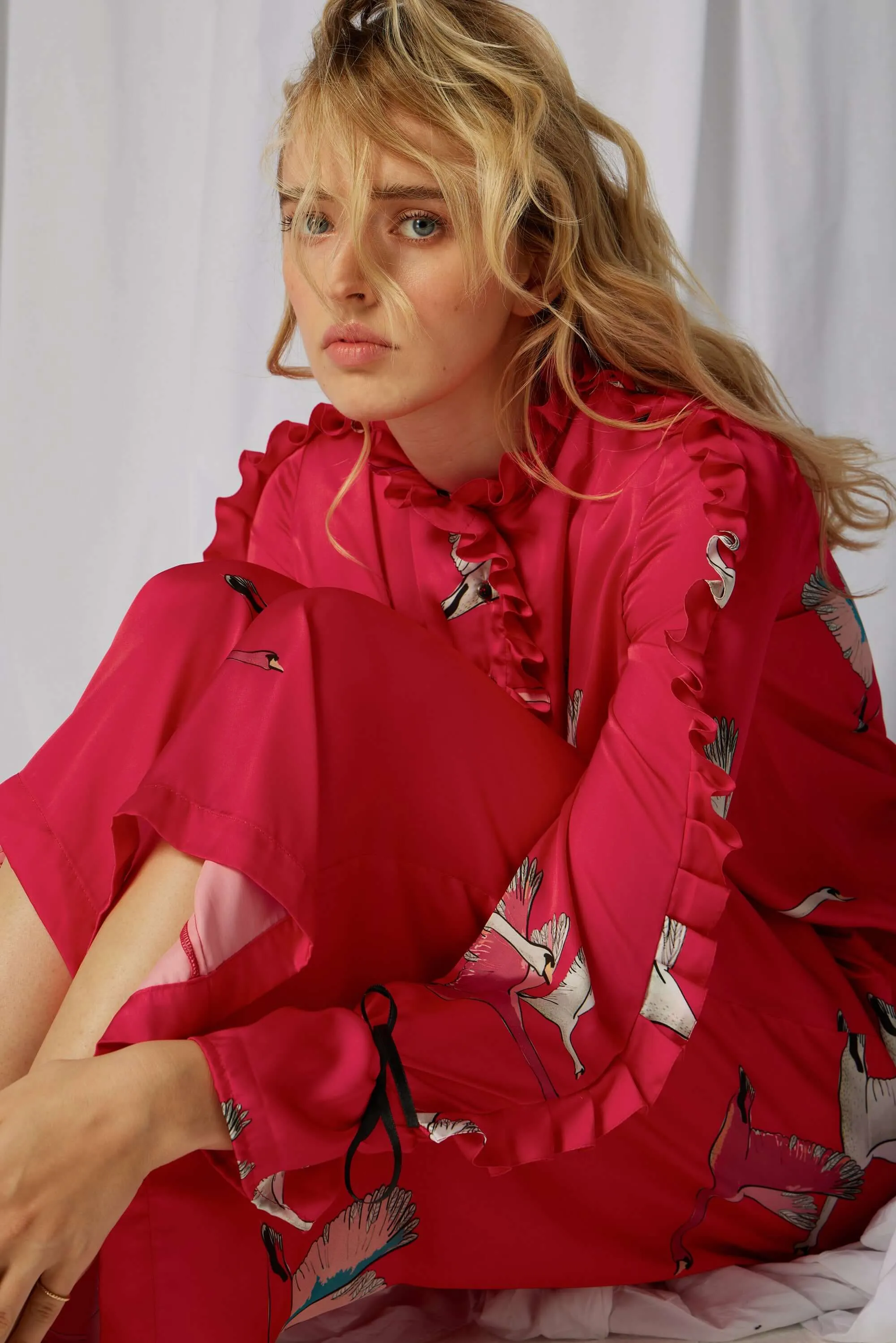 Combinaison Gil en impression cygne rose