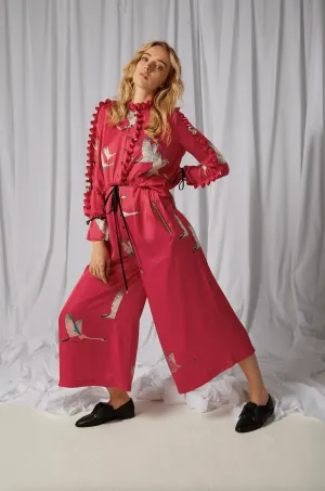 Combinaison Gil en impression cygne rose