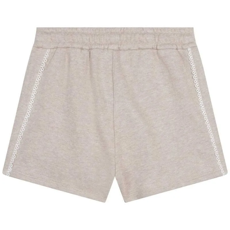 Shorts Fille en Dentelle Beige