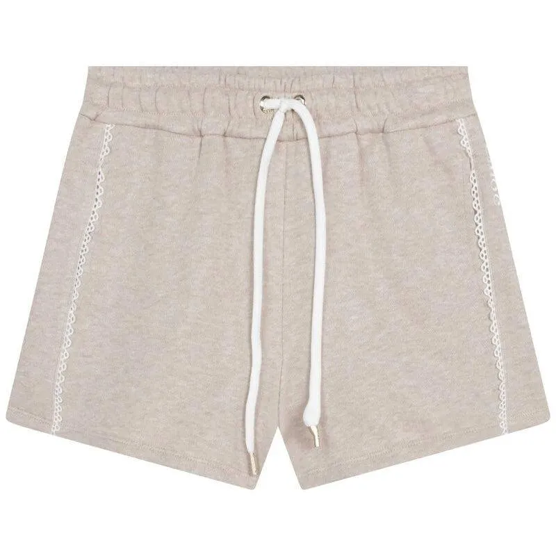 Shorts Fille en Dentelle Beige