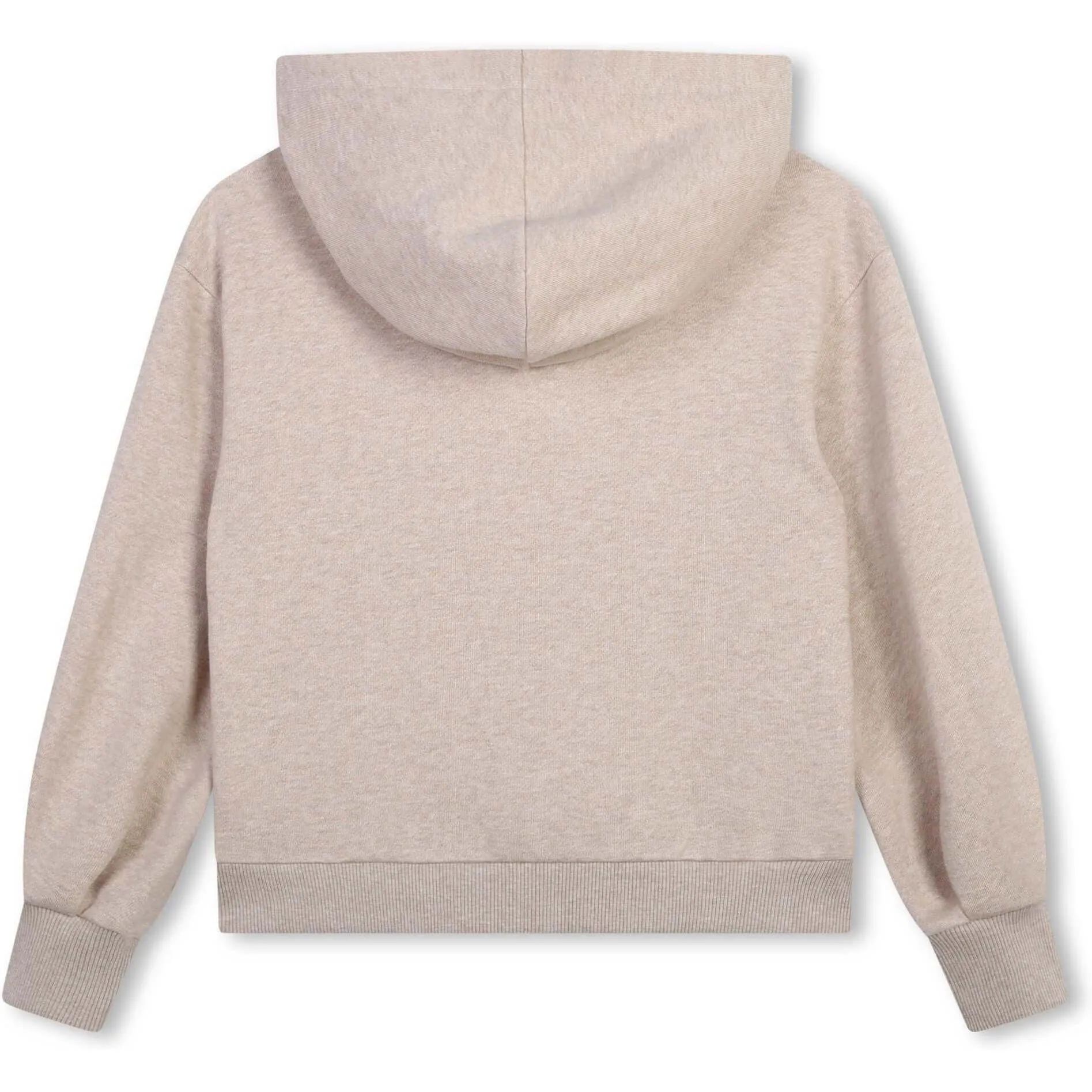 Pull à capuche fleuri bio beige pour filles
