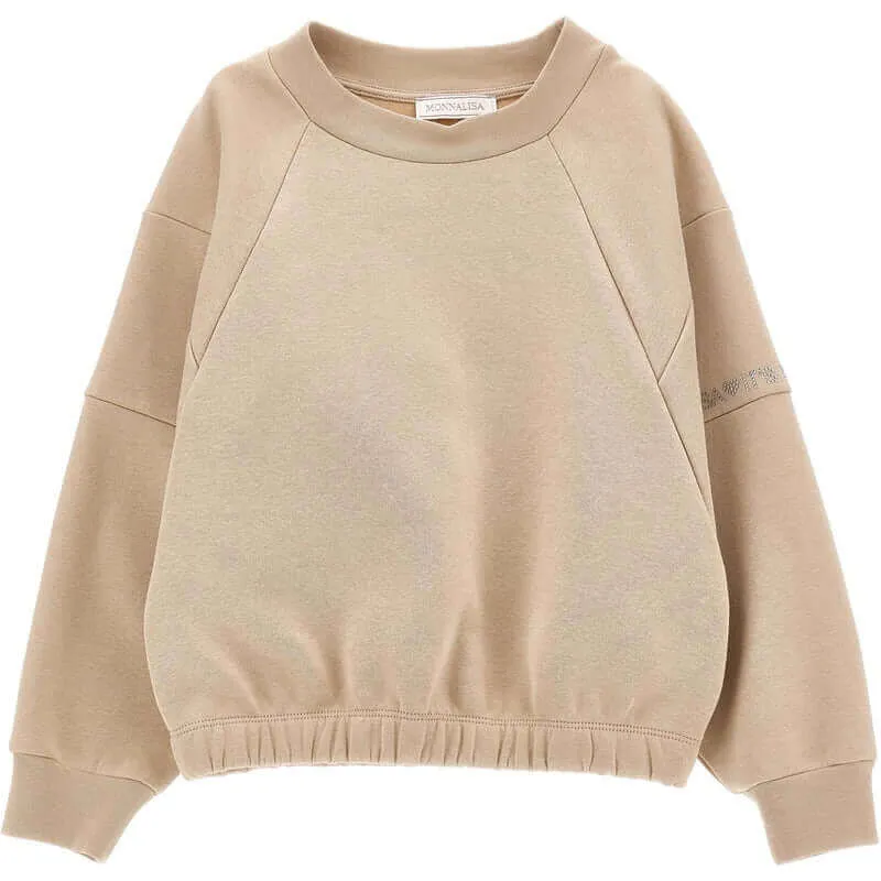 Sweat-shirt & pantalon de jogging beige pour filles