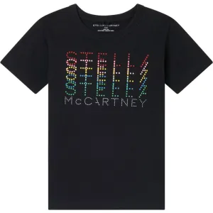 T-shirt Noir Multi Logo pour Filles