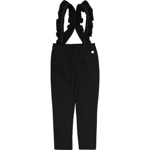 Pantalon Noir pour Filles avec Bretelle