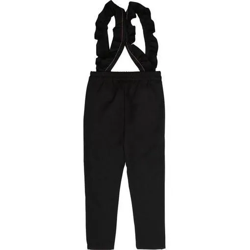 Pantalon Noir pour Filles avec Bretelle