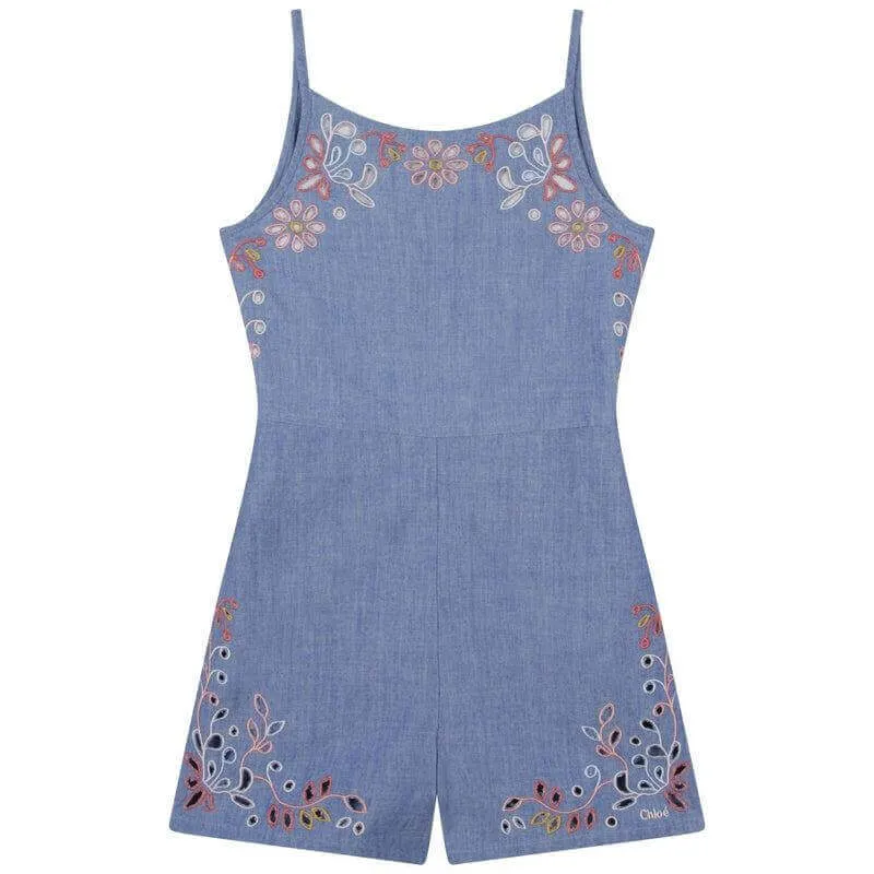 Combinaison en Coton Bleu pour Fille