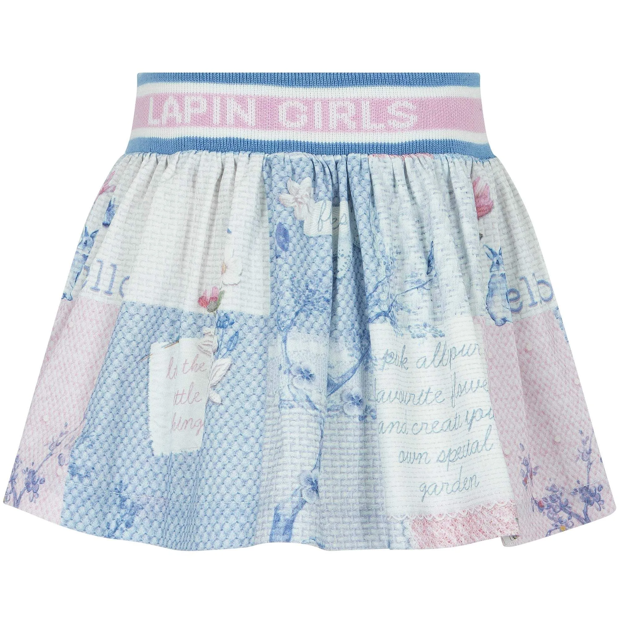 Ensemble Jupe à Motifs Bleus pour Filles