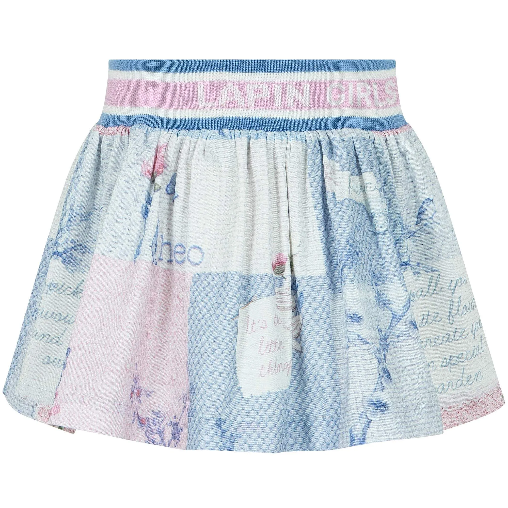 Ensemble Jupe à Motifs Bleus pour Filles