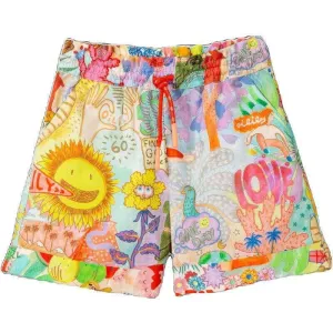 Short en tissu poète bleu pour filles