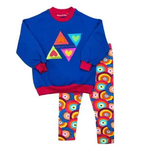 Ensemble de Legging Zig Zag Bleu pour Filles