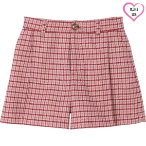 Shorty à carreaux rose pour filles