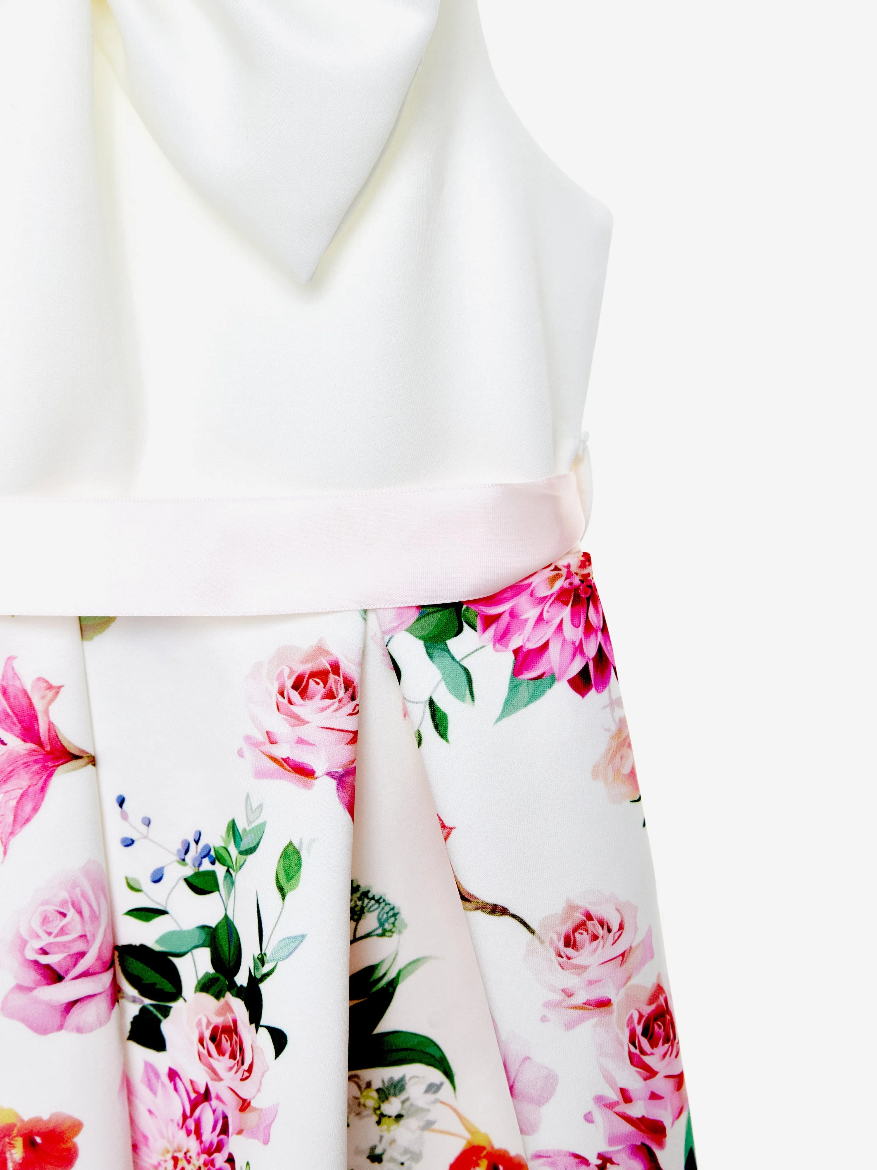 Robe Botanique de Beauté pour Fille en Blanc