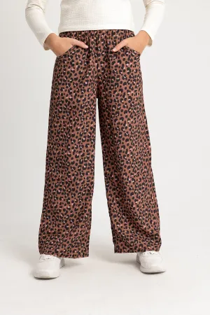 Pantalons léopard marron pour filles