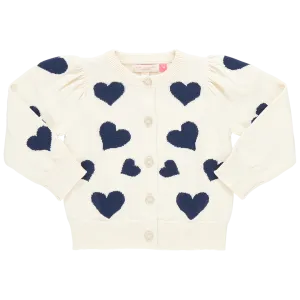 Pull Constance pour fille - Cœur éparpillé marine