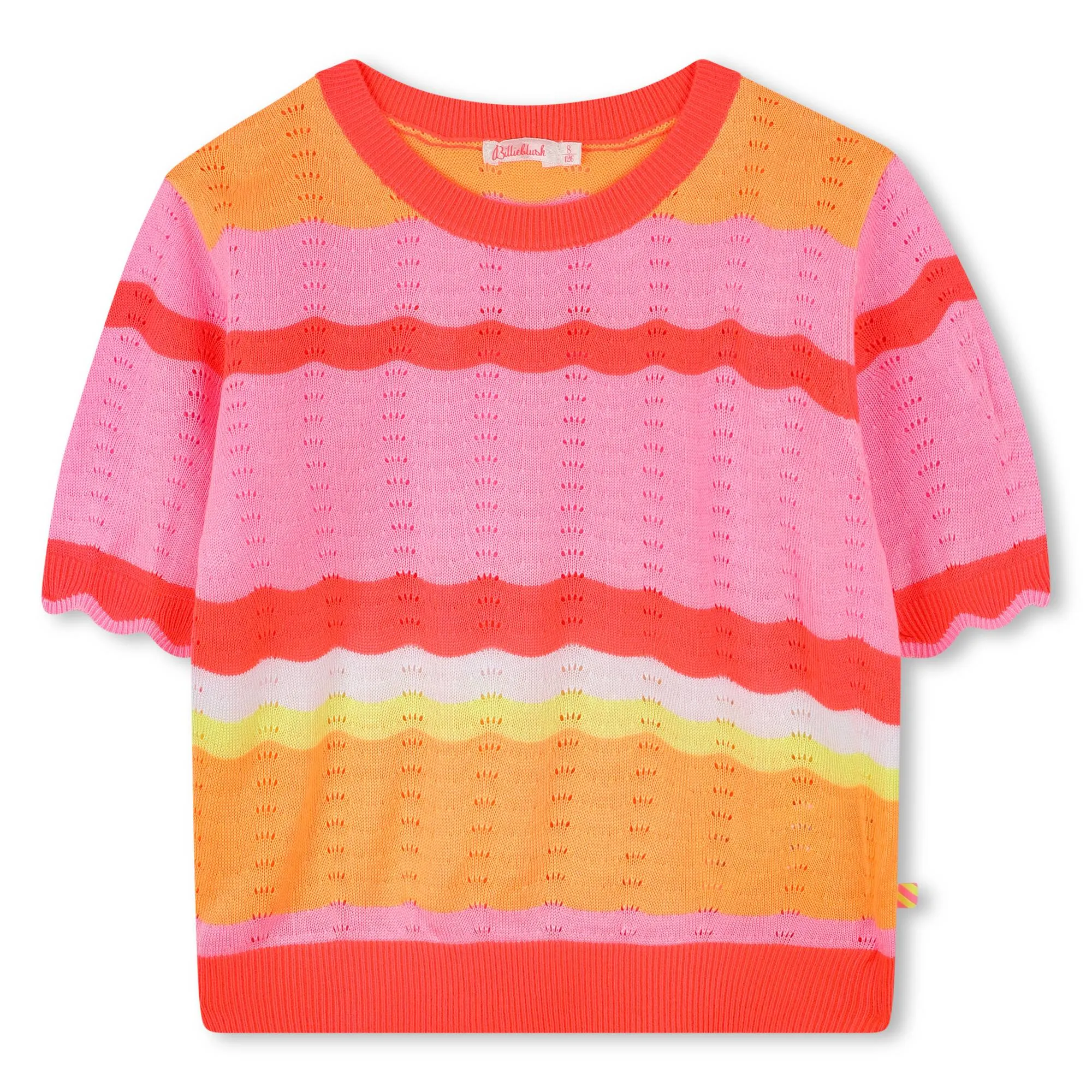 Ensemble tricoté rayé corail pour filles