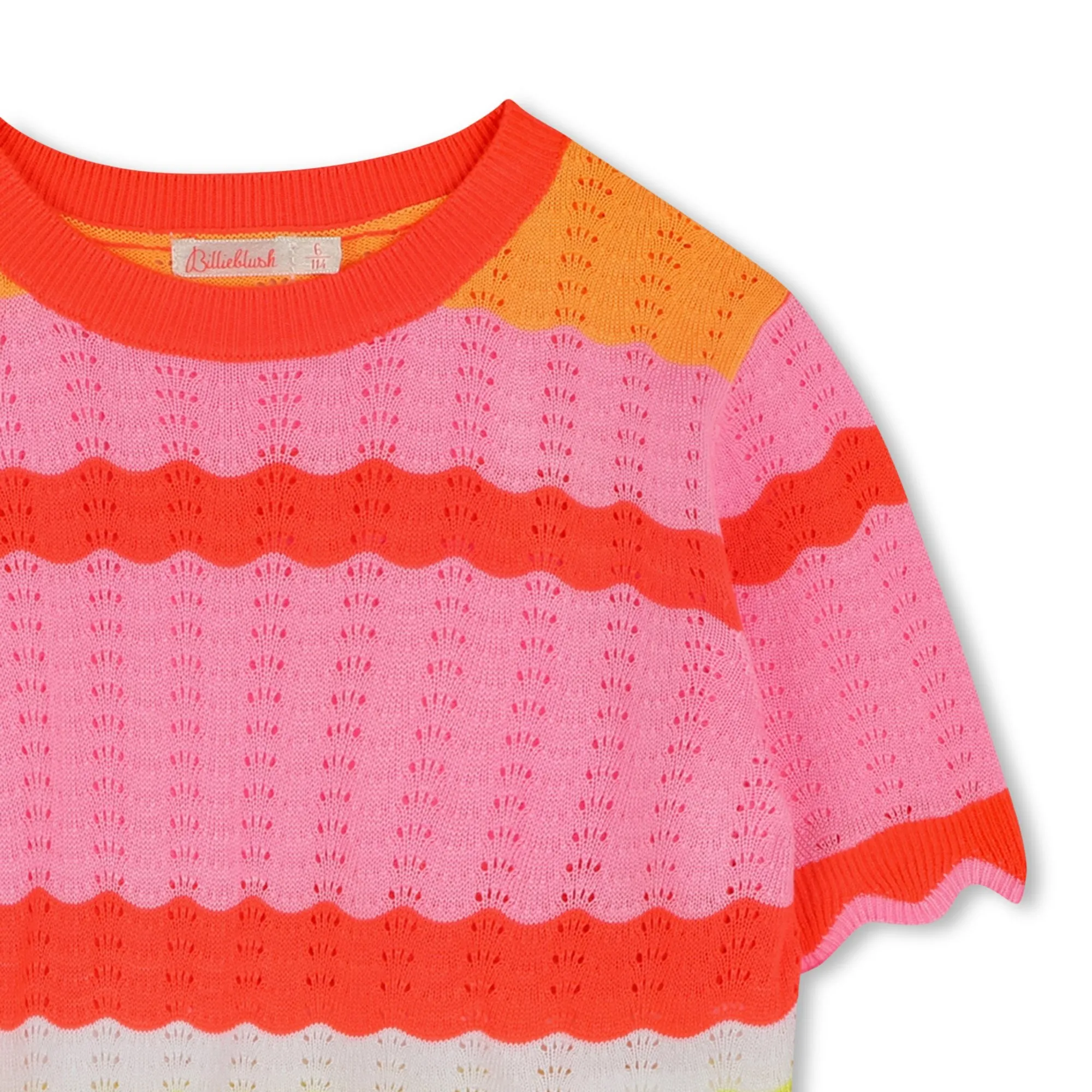 Ensemble tricoté rayé corail pour filles