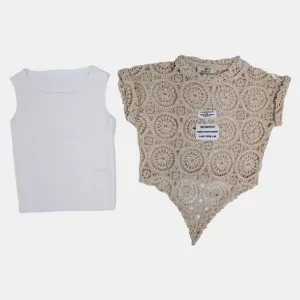 Blouse en Coton pour Filles avec Détails en Dentelle