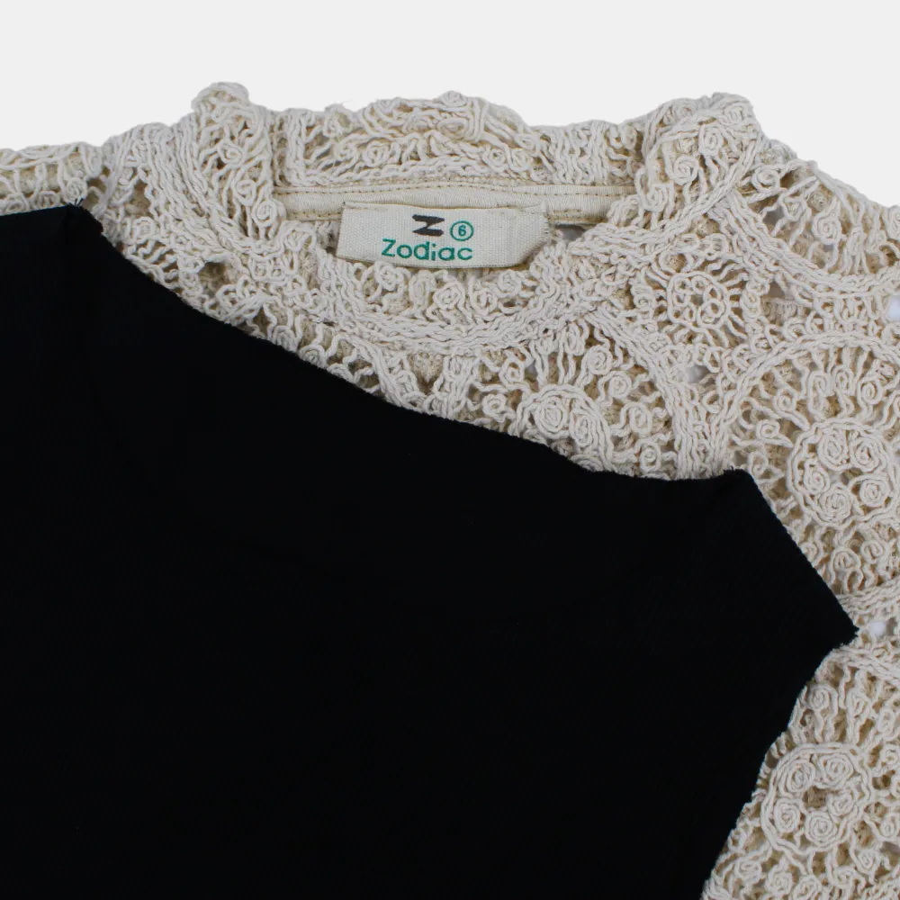 Blouse en Coton pour Filles avec Détails en Dentelle