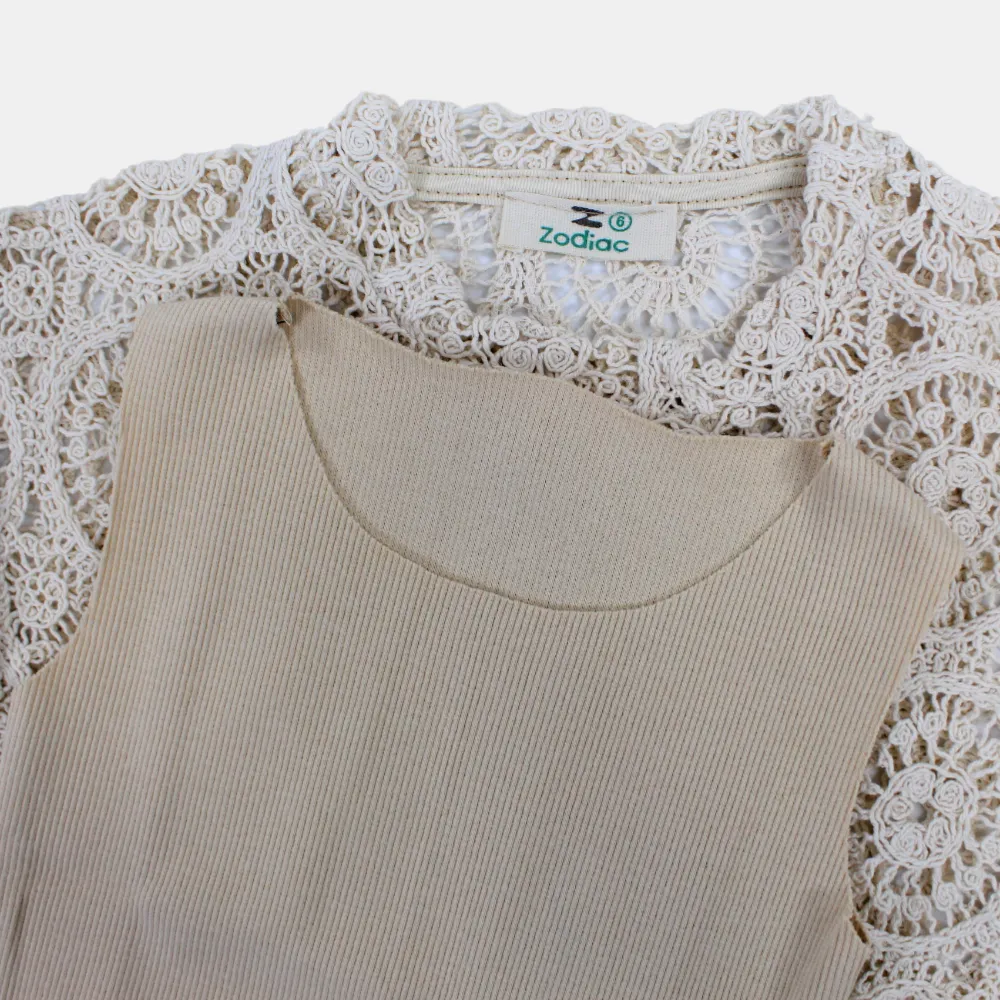 Blouse en Coton pour Filles avec Détails en Dentelle