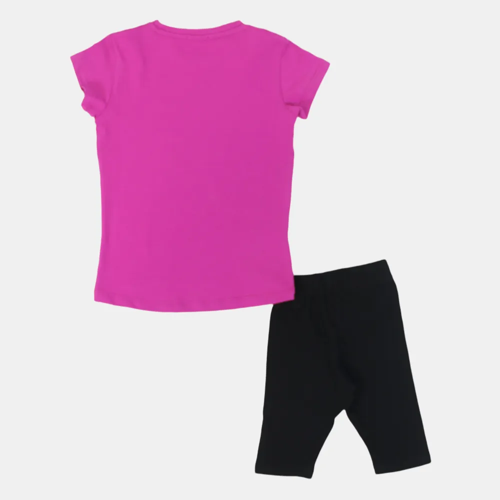 Pyjama en coton pour filles – Fuchsia avec design de licorne 