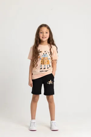 Pyjama en Coton pour Filles - Imprimé J'adore les Robots