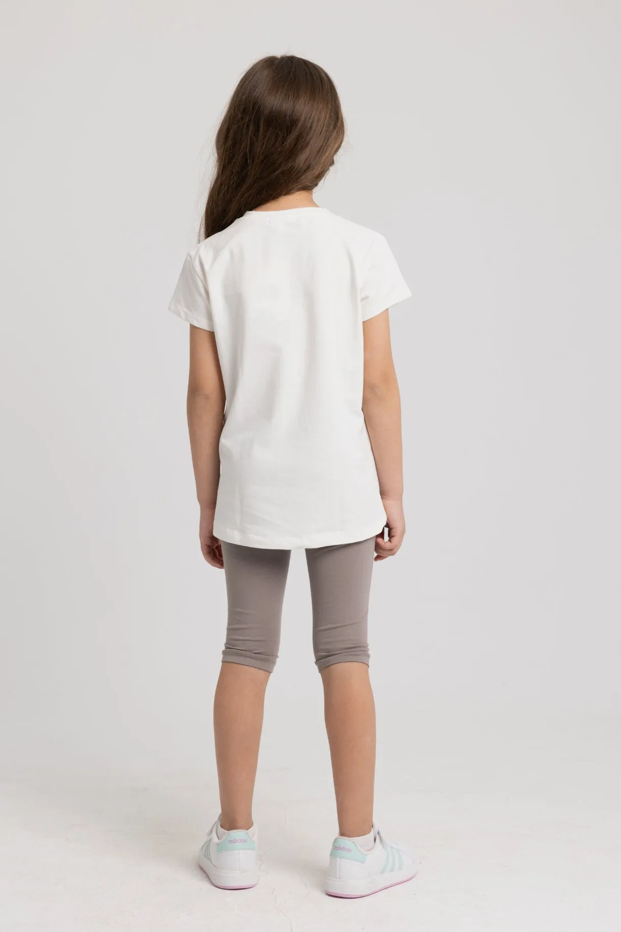 Pyjama en Coton pour Filles – Blanc cassé avec Motif Deux Cœurs