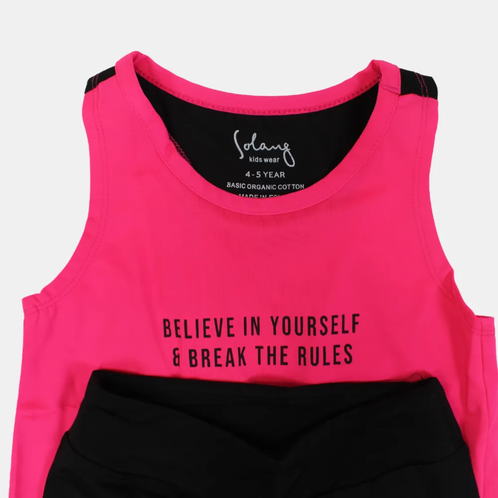 Ensemble 2 pièces sans manches en coton pour filles