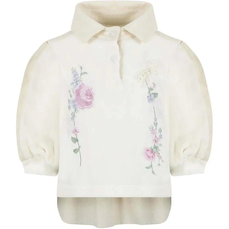 Ensemble de leggings floraux crème pour filles