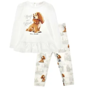 Ensemble de Leggings Lady & Tramp Crème pour Filles