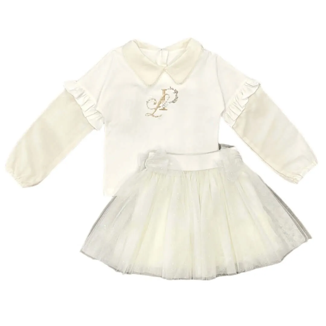 Ensemble Jupe en Tulle Crème pour Filles