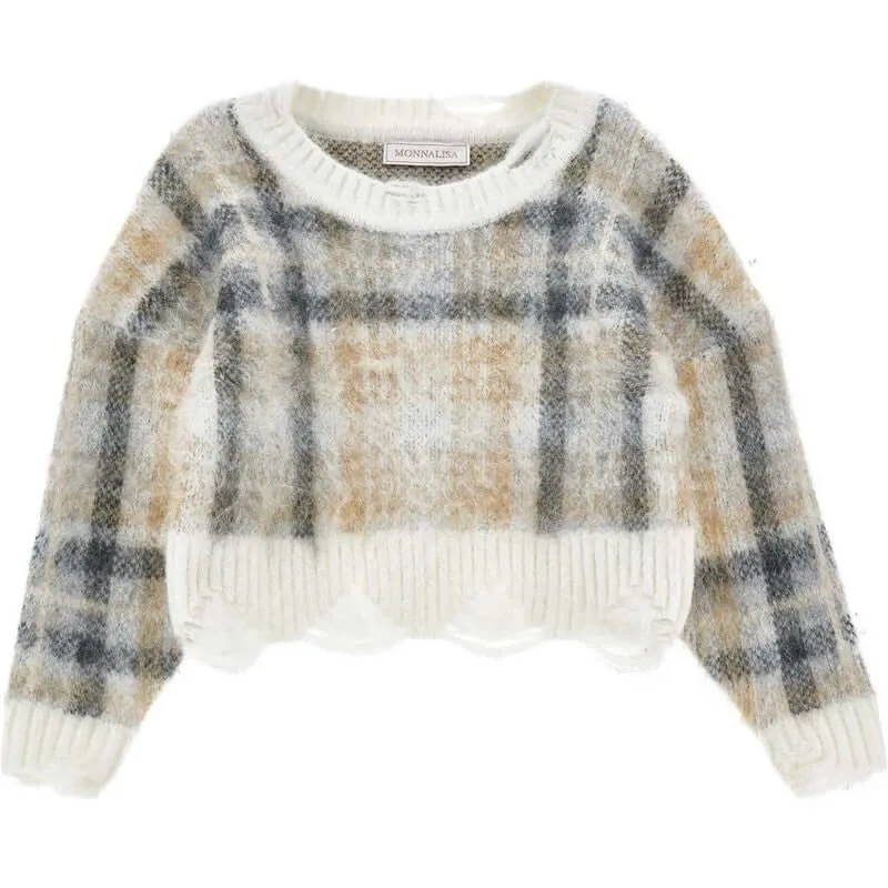 Pull en laine crème pour filles