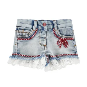 Shortes Denim à Volants pour Filles