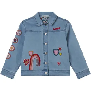Veste pour filles avec patchs cœur en denim