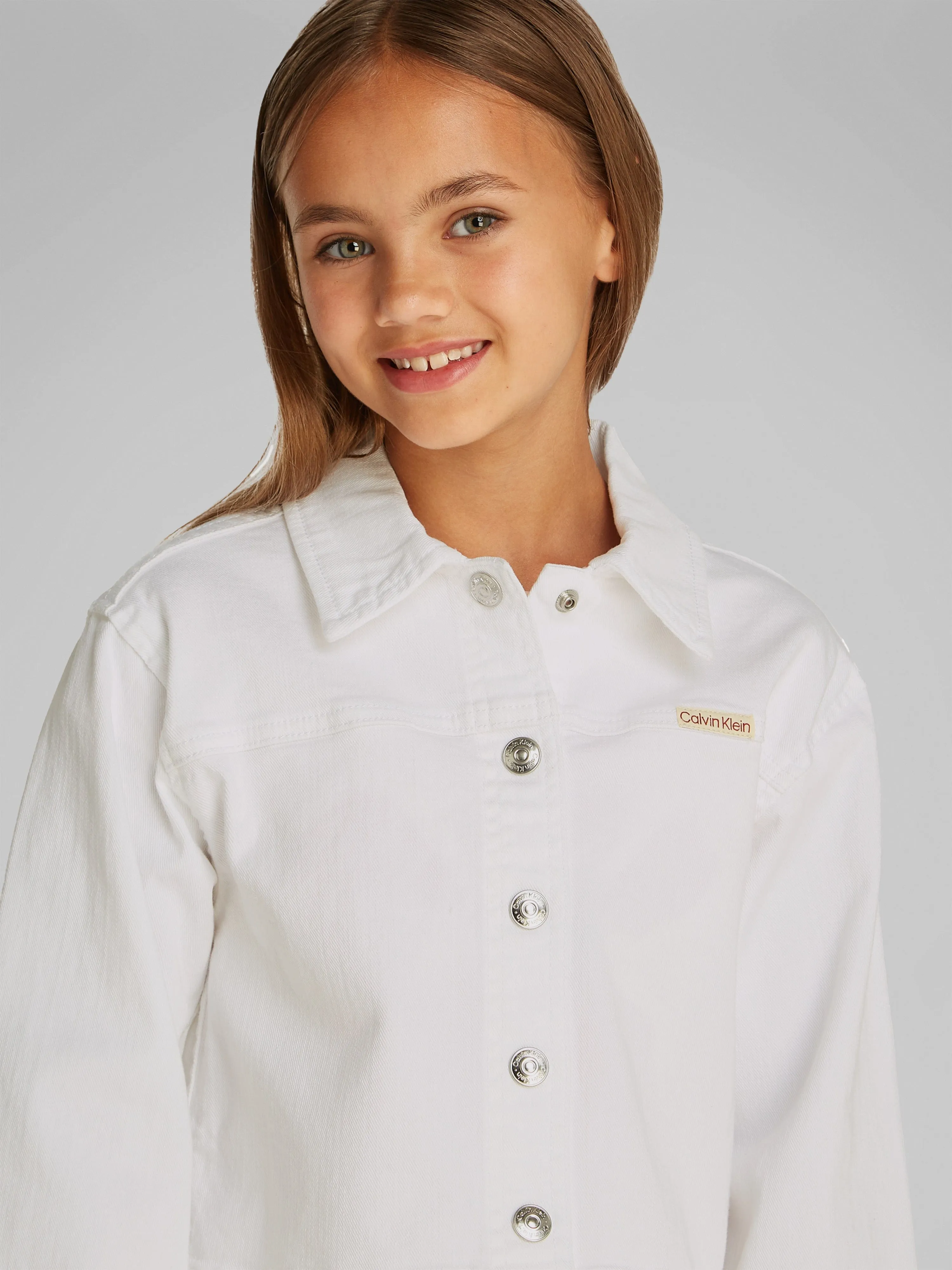 Veste en jean pour filles en blanc