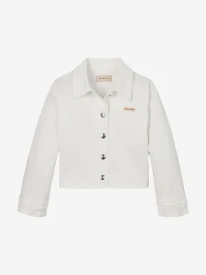 Veste en jean pour filles en blanc