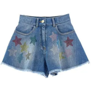 Short en jean étoilé pour filles