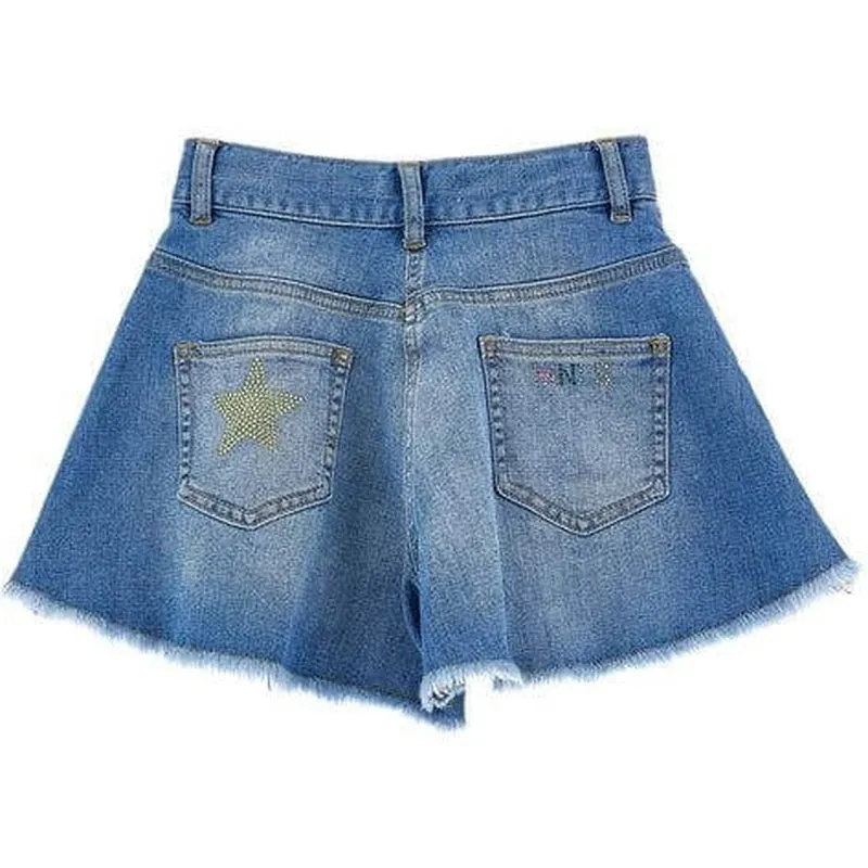 Short en jean étoilé pour filles