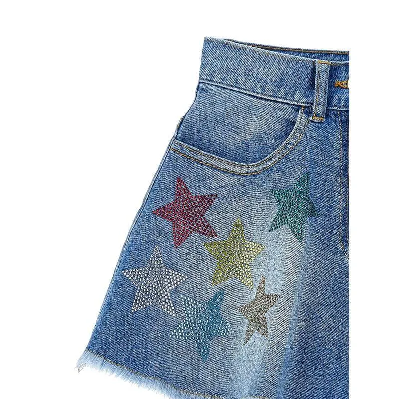 Short en jean étoilé pour filles