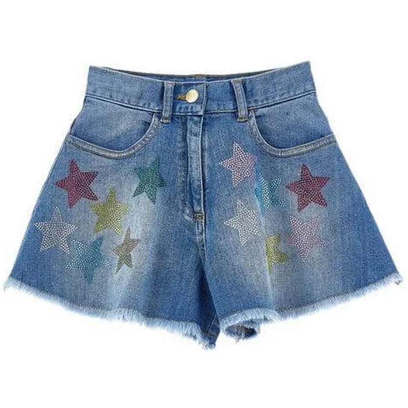 Short en jean étoilé pour filles