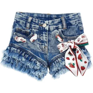 Short en jean fraise pour filles