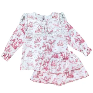 Jupe-Short Imprimé Foncé & Chemisier pour Fille