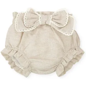 Short en lin écru pour filles
