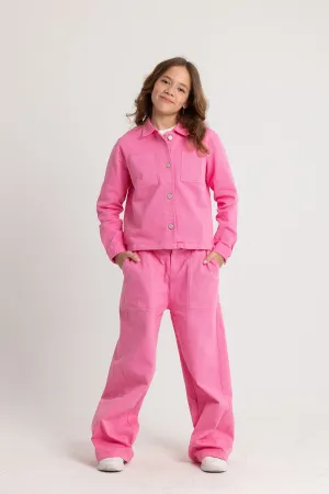 Pantalon en Gabardine pour Filles – Fuchsia
