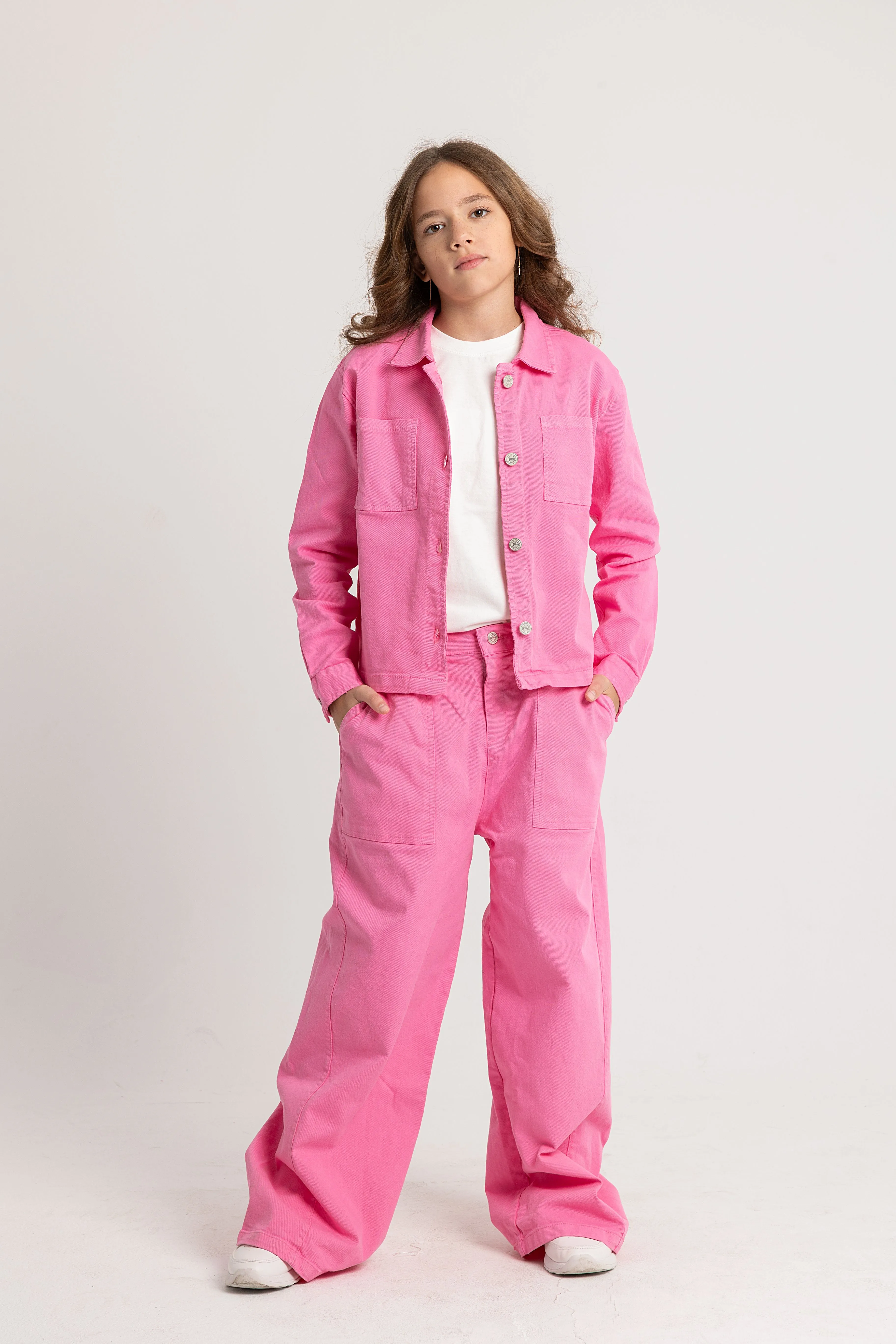 Pantalon en Gabardine pour Filles – Fuchsia