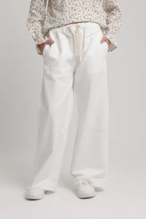 Pantalon en Gabardine pour Filles Blanc Cassé